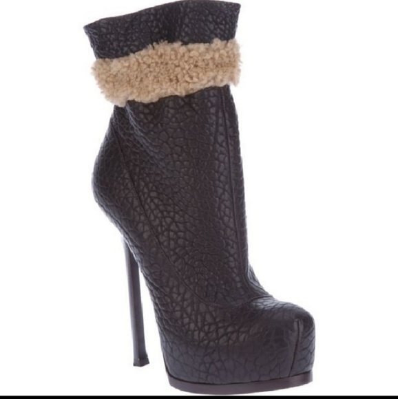 ysl shearling boots